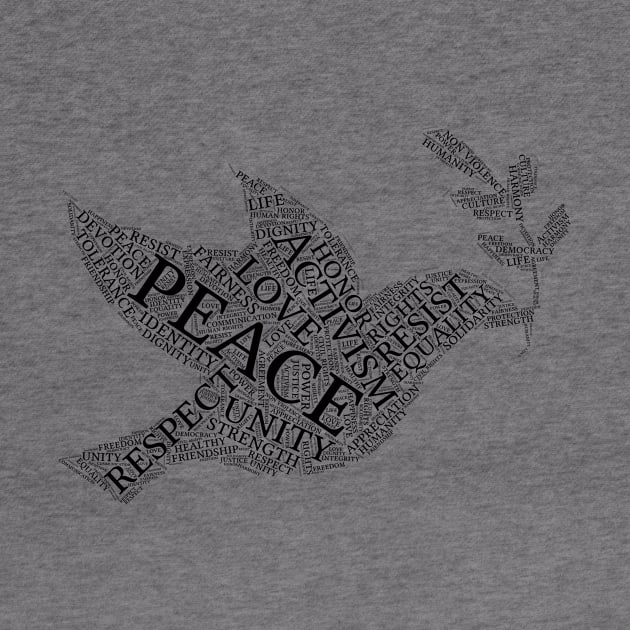 Peace Dove--Black by jessamee